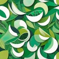 Vector illustration, green eco friendly mosaic symbol seamless pattern with abstract nature shapes, Royalty Free Stock Photo