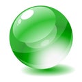 Vector illustration.Green glossy circle web button