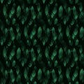 Vector illustration of green leaves seamless pattern on black. Floral organic background. Hand drawn leaf texture. eps Royalty Free Stock Photo