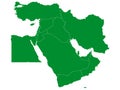 Green Black map of Middle East