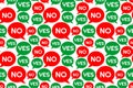green red choice yes or no chat bubble repeat seamless pattern doodle cartoon style wallpaper Royalty Free Stock Photo