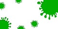 Vector illustration of green virus cells or new variant of Covid-19 with rings wave,empty space,sample text,design template on Royalty Free Stock Photo