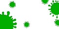 Vector illustration of green virus cells or new variant of Covid-19 with rings wave,empty space,sample text,design template on