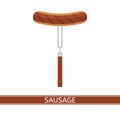 Grilled Sausage on fork Royalty Free Stock Photo