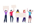 Vector illustration of Group of protesting people