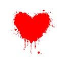 vector illustration of grunge heart made with red ink. Valentine's day theme. Bloody heart Royalty Free Stock Photo