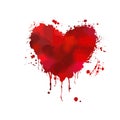 vector illustration of grunge heart made with red ink. Valentine's day theme. Bloody heart Royalty Free Stock Photo