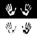 Vector illustration of grunge human handprints