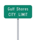 Gulf Shores City Limit road sign Royalty Free Stock Photo