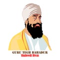 Guru tegh bahadur revered as the ninth Nanak Royalty Free Stock Photo