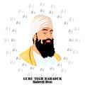 Guru tegh bahadur revered as the ninth Nanak Royalty Free Stock Photo