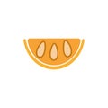 Vector illustration of a half of a lemon, juicy slice of fruit with drops of water, realistic design, minimalistic style, isolated Royalty Free Stock Photo