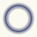 Halftone circle made by flat hexagons. Geometric.