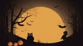 Vector illustration. Halloween 2023 banner. Royalty Free Stock Photo