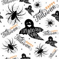 Vector illustration of halloween celebration seamless pattern