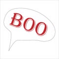 Vector illustration - inscription BOO in red on a white background for halloween