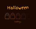Vector illustration. Halloween loading. Download. Black and oran