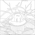 Vector illustration of halloween muffin