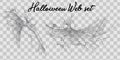 Vector illustration Halloween spider web isolated on transparent background. Hector venom cobweb set. Halloween monochrome spider Royalty Free Stock Photo