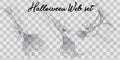 Vector illustration Halloween spider web isolated on transparent background. Hector venom cobweb set. Halloween monochrome spider Royalty Free Stock Photo