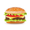 Vector illustration of a hamburger isolated on a white background. EPS 10