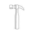 Vector illustration of a hammer on a white isolated background. Icon Royalty Free Stock Photo
