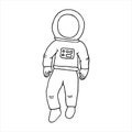 Vector Illustration of a Hand Drawn Astronaut Doodle. Isolated on white background. Vector hand drawn illustration in