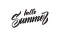Vector illustration: Hand drawn calligraphic type lettering of Hello Summer