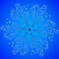 Vector Illustration, hand drawn. Decorative Sea Waves round ornament. Mandala design element. Royalty Free Stock Photo