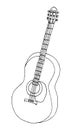 Vector illustration Hand drawn doodle of a classical guitar Royalty Free Stock Photo