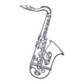 Doodle of classical music wind instrument saxophone Royalty Free Stock Photo