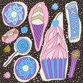 Vector illustration of hand drawn doodle sweets.