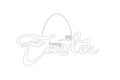 Vector illustration. Hand drawn elegant modern brush lettering of Happy Easter isolated on white background Royalty Free Stock Photo