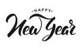 Vector illustration. Hand drawn elegant modern brush lettering of Happy New Year isolated on white background Royalty Free Stock Photo