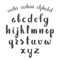 Vector illustration: Hand Drawn English alphabet letters isolated on white background. Modern brush lettering Royalty Free Stock Photo