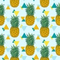 Vector illustration with hand drawn fresh pineapple