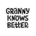 Vector illustration of hand-drawn lettering for Grandma. Royalty Free Stock Photo