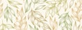 Vector illustration with hand drawn olive branches pattern in nature colors isolated on light background. Botanical design for Royalty Free Stock Photo