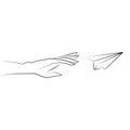 Vector illustration of hand drawn paper plane Royalty Free Stock Photo