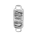 Vector illustration of hand drawn spool with thread. spool of thread vector sketch illustration Royalty Free Stock Photo