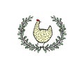 Hand drawn chicken emblem