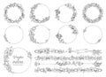 Vector illustration of hand drawn wreaths.