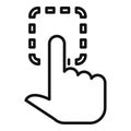 Hand gesture clicking a digital button icon