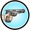 Vector illustration of a Hand Hold Gun Royalty Free Stock Photo