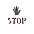 Vector illustration with hand lettering - Stop. Baby palm