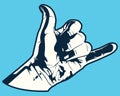 Hang Loose Hand Sign Vector Graphic