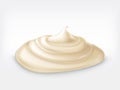 Vector illustration of a handful of mayonnaise, sour cream, sauce, sweet cream, yogurt, cosmetic cream Royalty Free Stock Photo