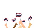 Holding Thailand flags