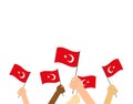 hands holding Turkey flags