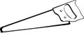 Vector illustration of a handsaw tool in black and white Royalty Free Stock Photo